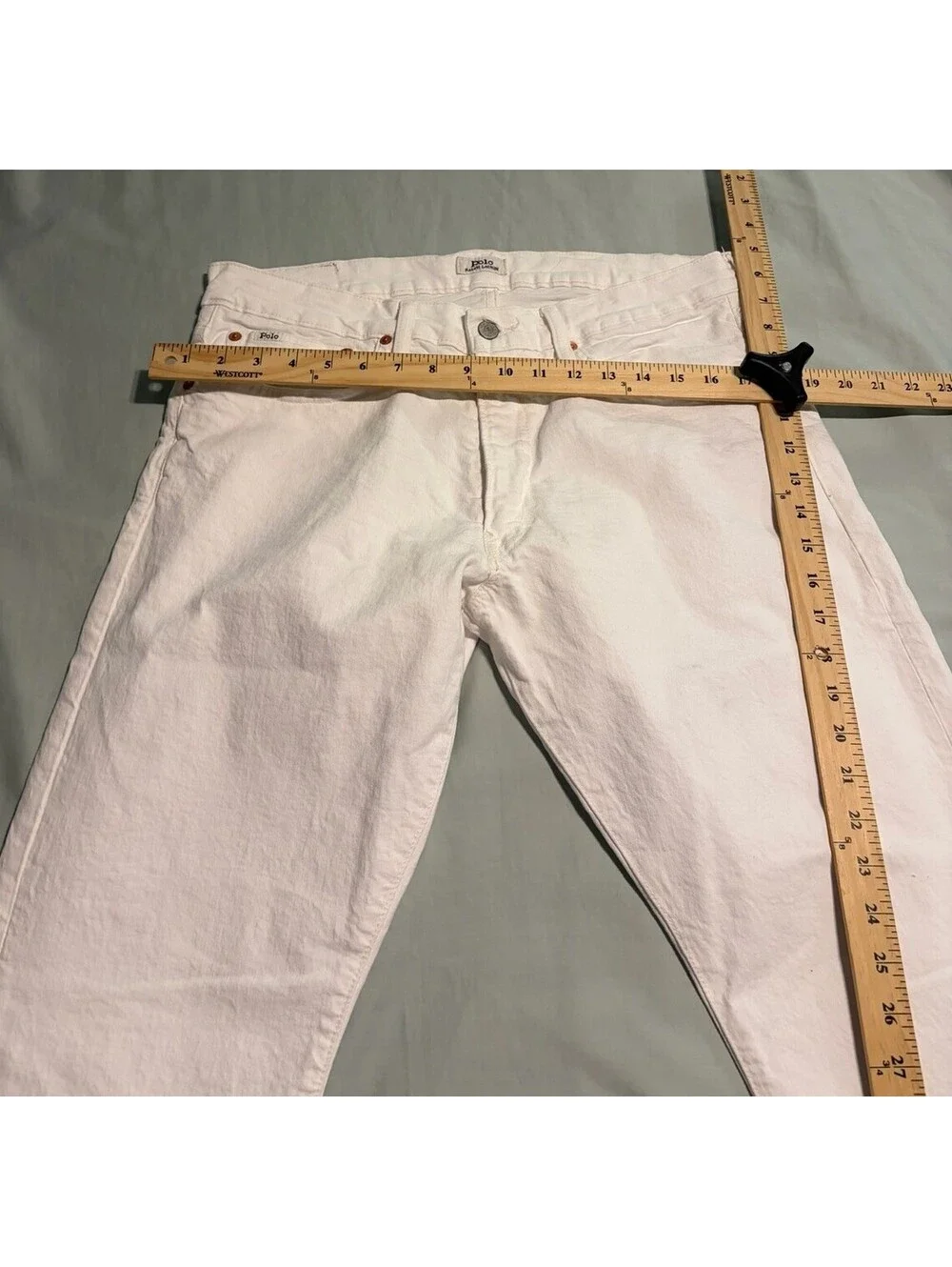 Polo Ralph Lauren Jeans Mens 34x30 White Varick Slim Straight Stretch Denim